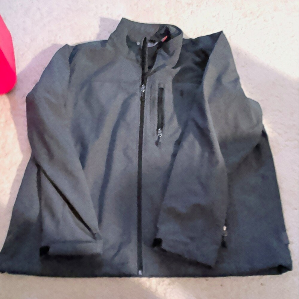 Free Country Men's Gray Softshell Jacket Full Zip Stand-Up Collar Big 2X 50-52